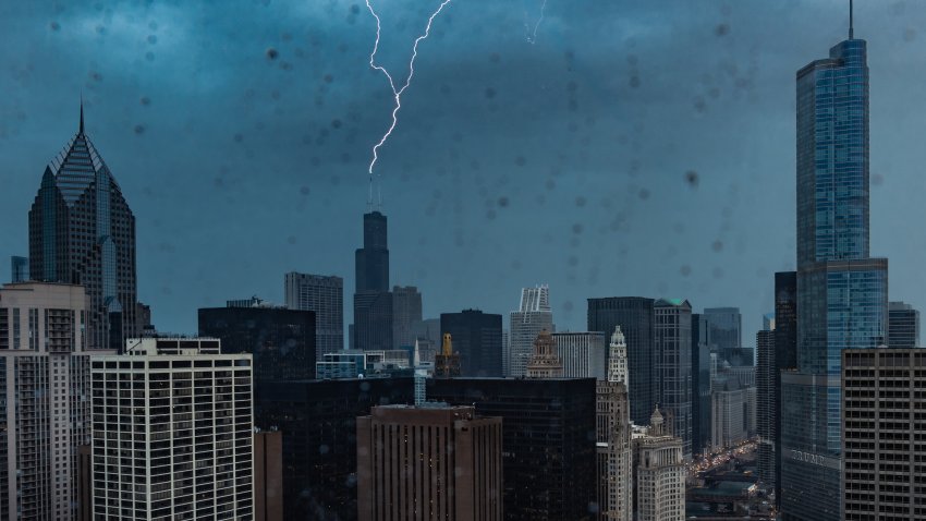 Passing Thunderstorm Over Chicago